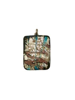 Necklace Handmade Dichroic Glass Pendant Vintage Jewelry Abstract Design Gift